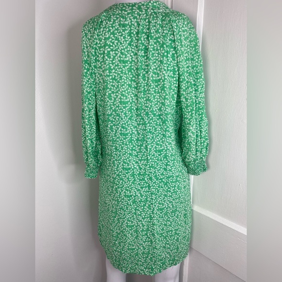 DRAPER JAMES Rsvp Green Floral Print Dress missing string belt - Picture 8 of 9